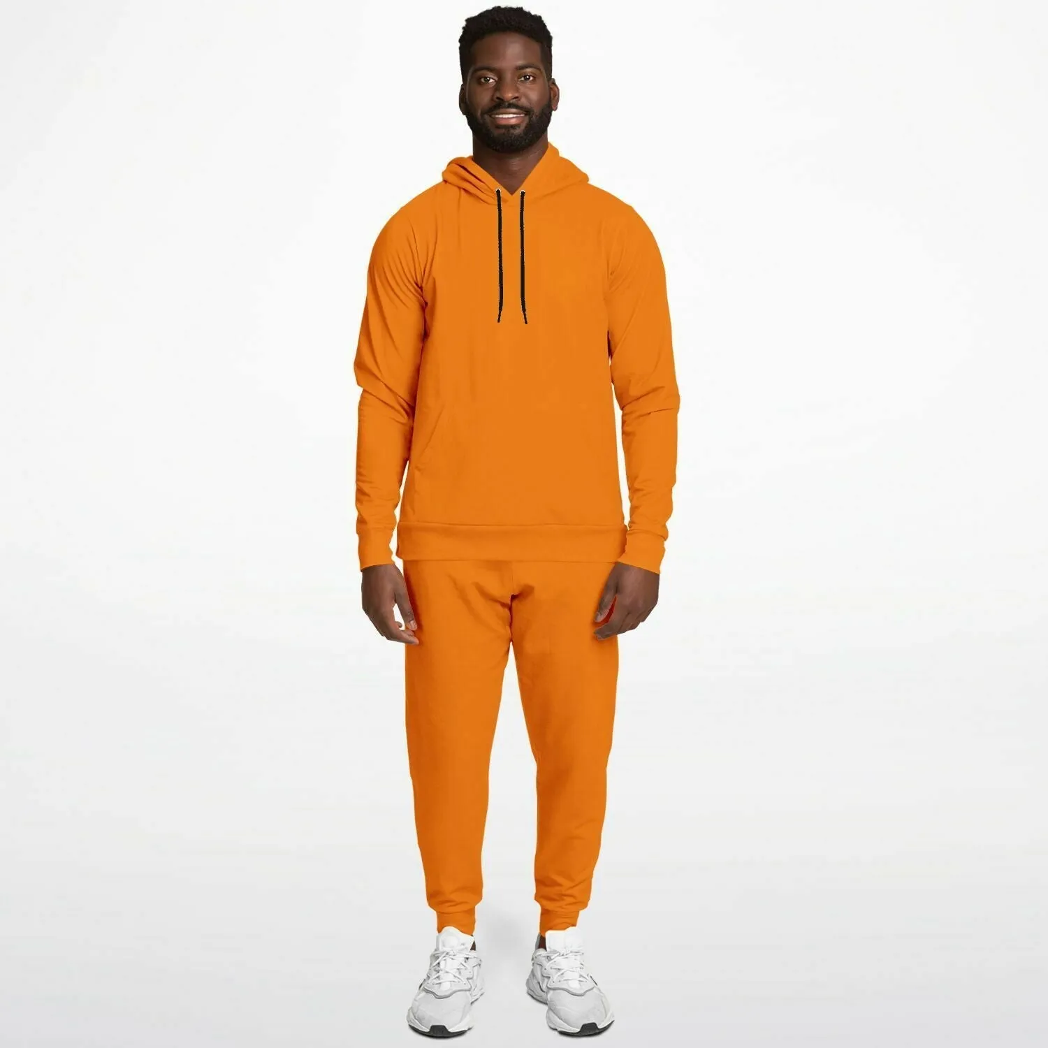 Solid Orange Women's Hoodie and Jogger Set