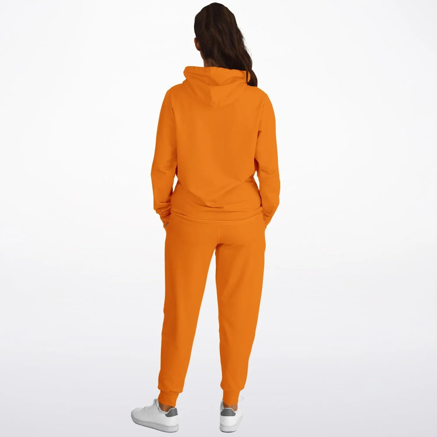 Solid Orange Women's Hoodie and Jogger Set