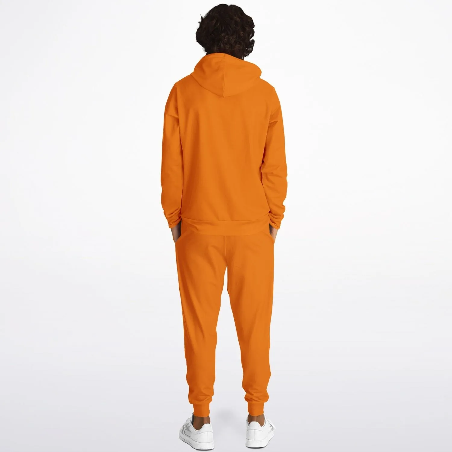 Solid Orange Women's Hoodie and Jogger Set