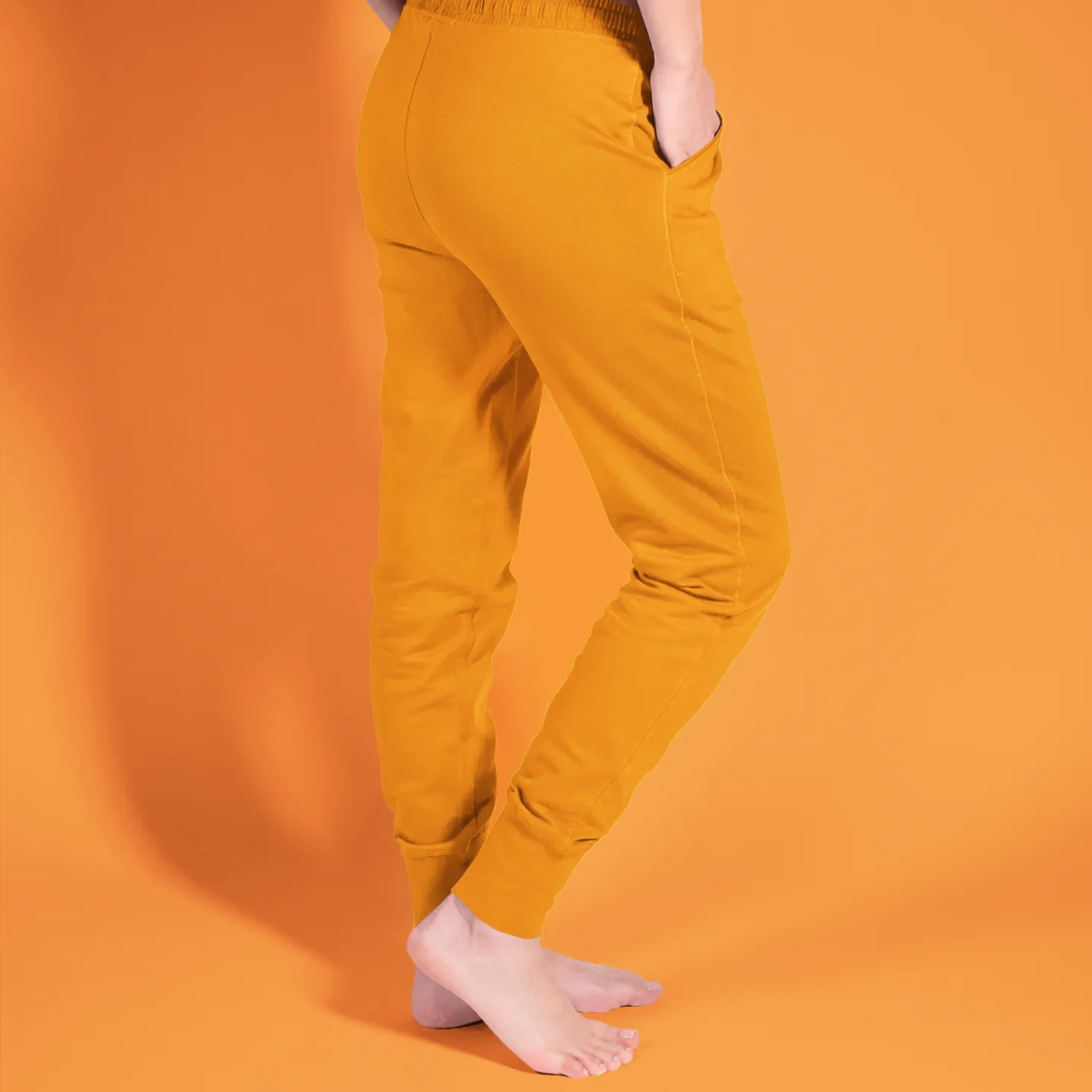 Solid Orange Women's Hoodie and Jogger Set