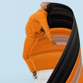 Solid Orange Women's Hoodie and Jogger Set