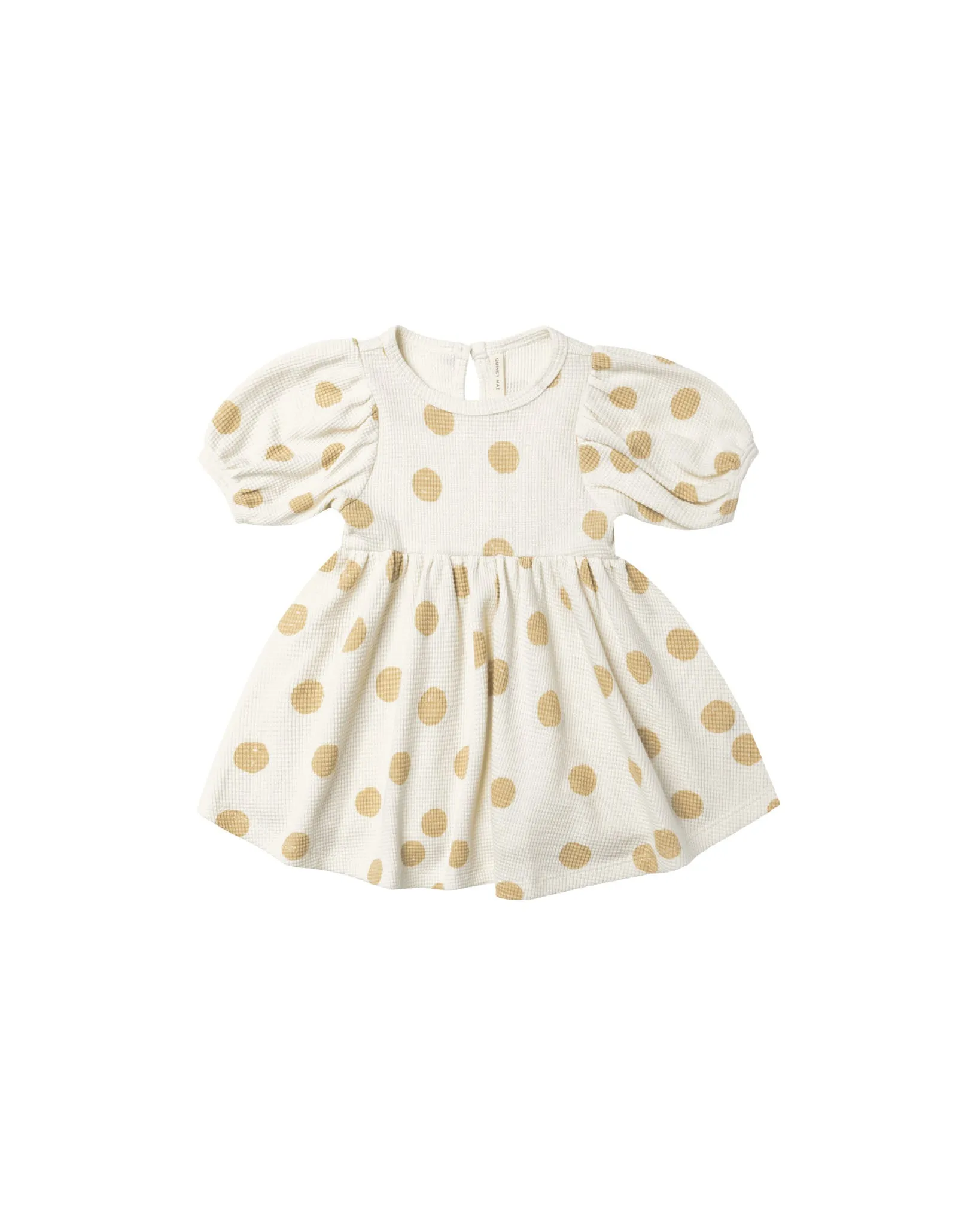 Waffle Babydoll Dress Butter Dots