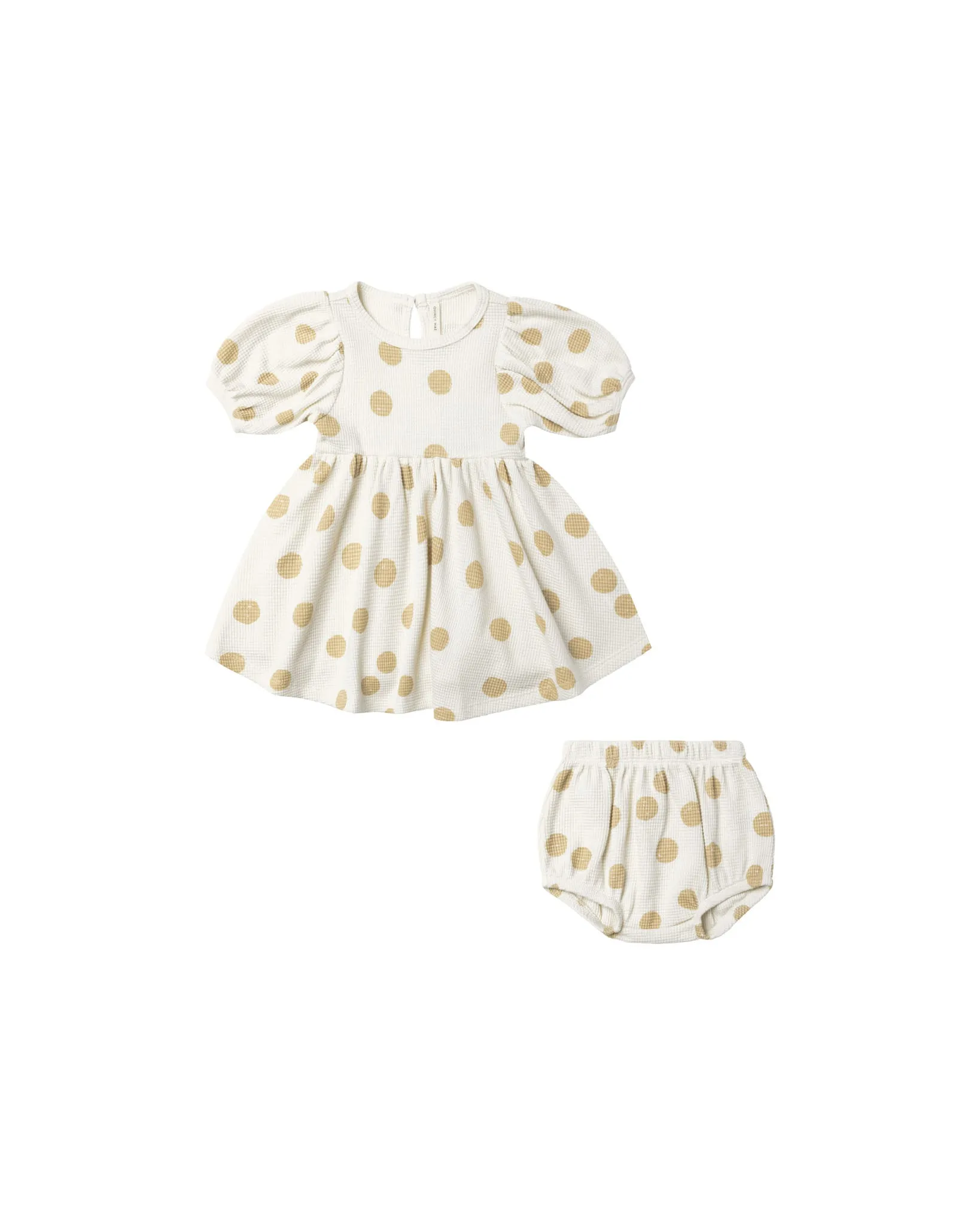 Waffle Babydoll Dress Butter Dots