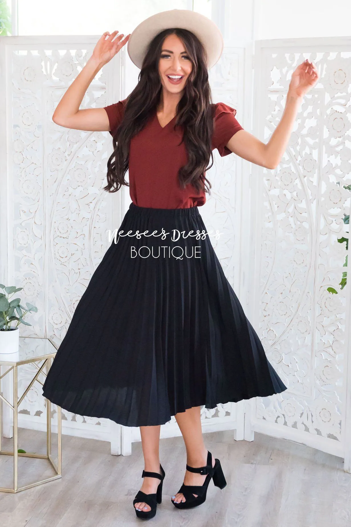 What A Darling Modest Pleat Skirt
