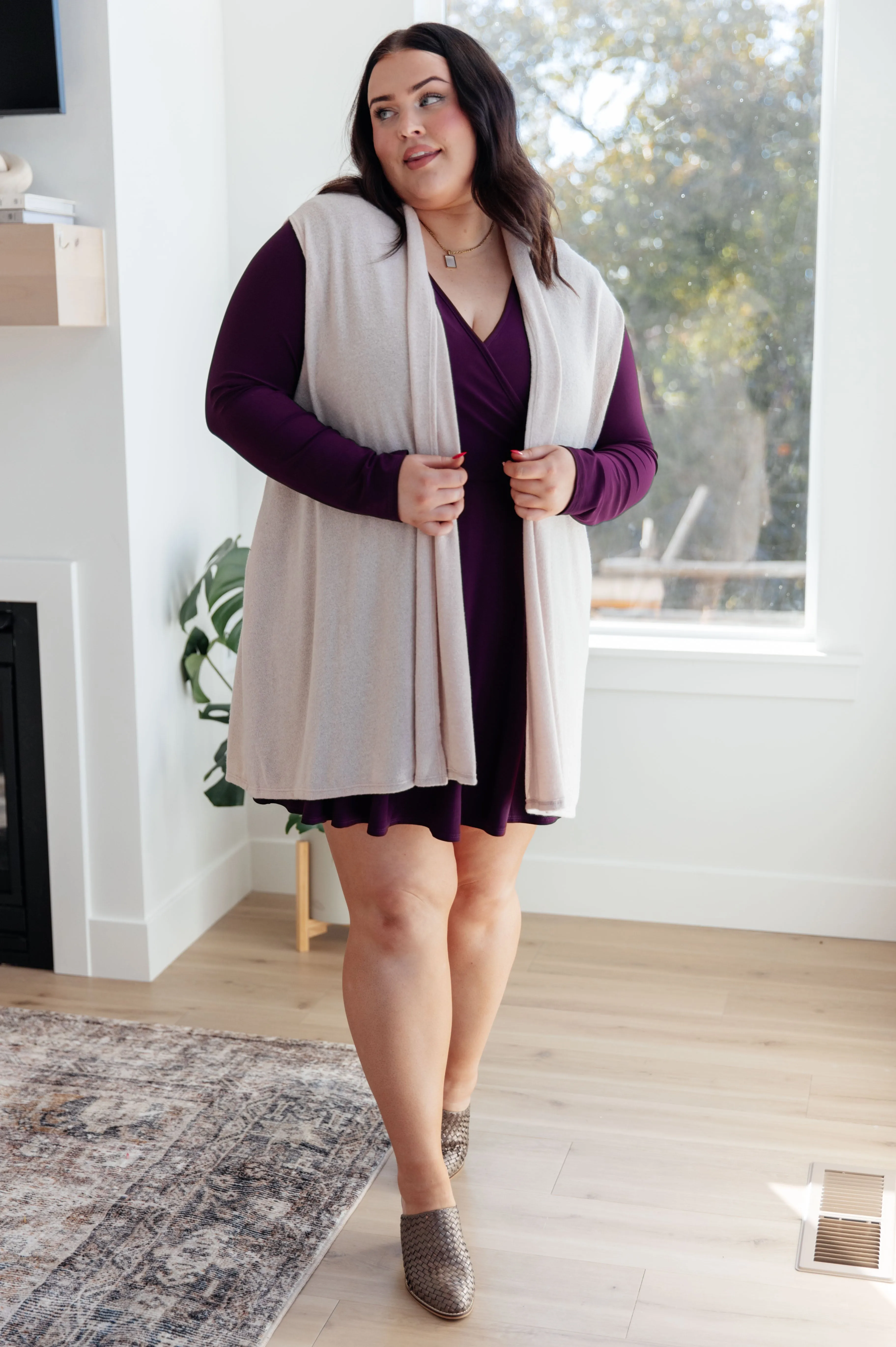 White Birch Solution to Everything Long Sleeve Skort Dress