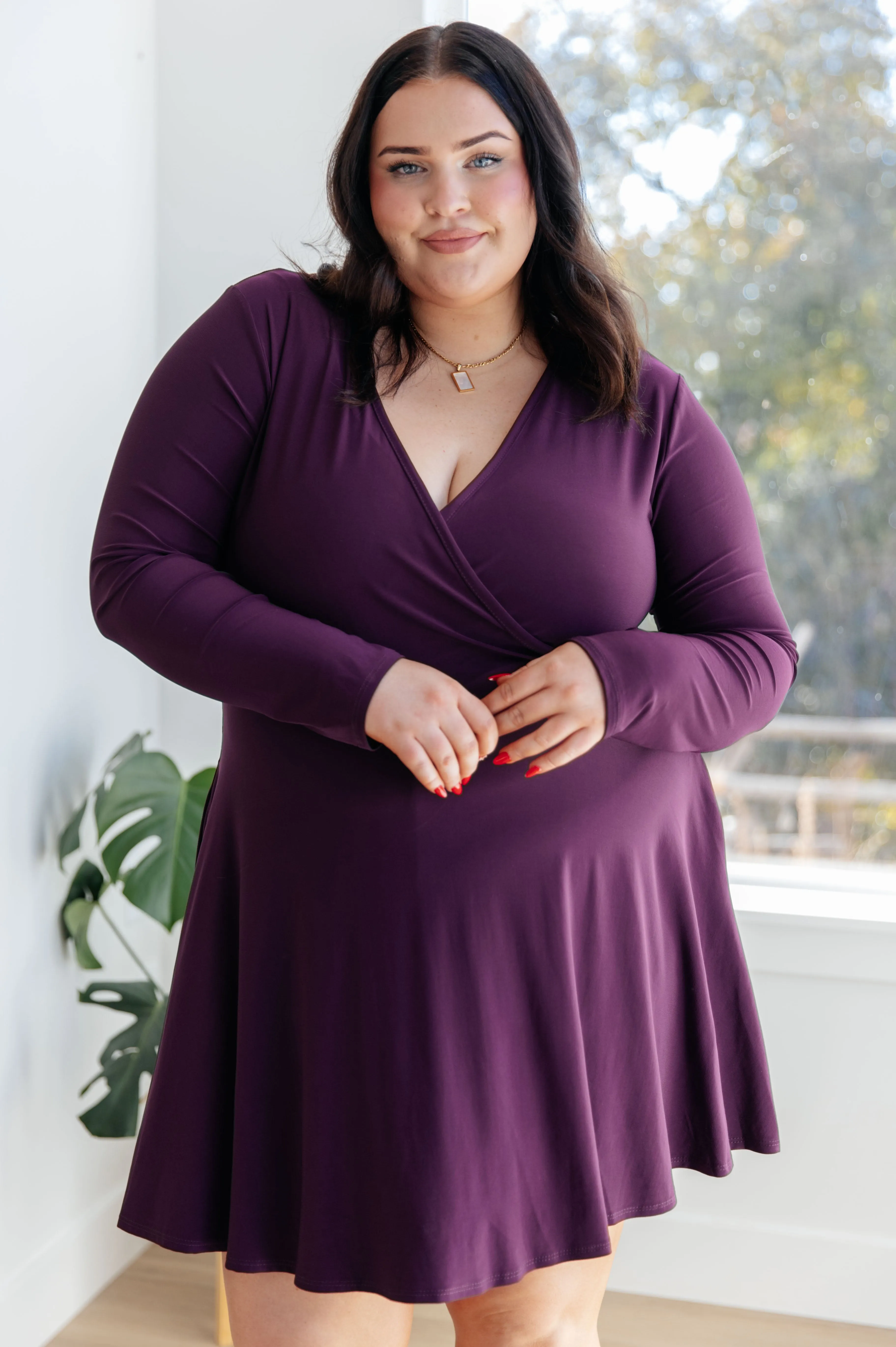 White Birch Solution to Everything Long Sleeve Skort Dress